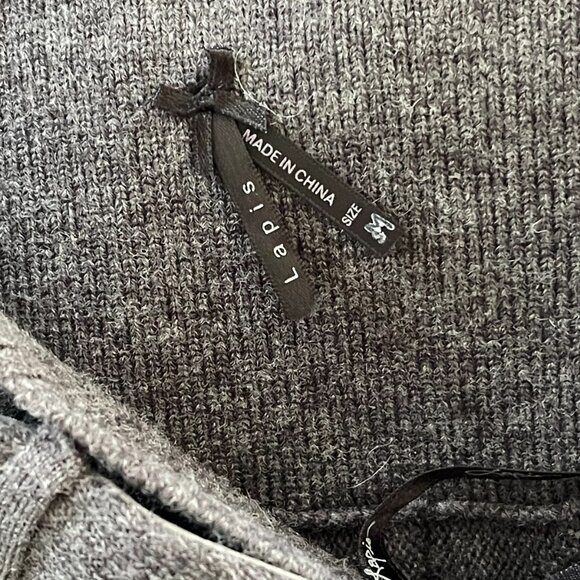 Lapis Gray Pin Pleat Knit Swing Skirt - M - Picture 7 of 7